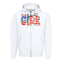 White All American Girl Bandana Zipper Hoodie - CowCowDesign