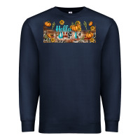 Navy hello pumpkin libbey glass Premium Sweatshirt - BundleAndBundleShop
