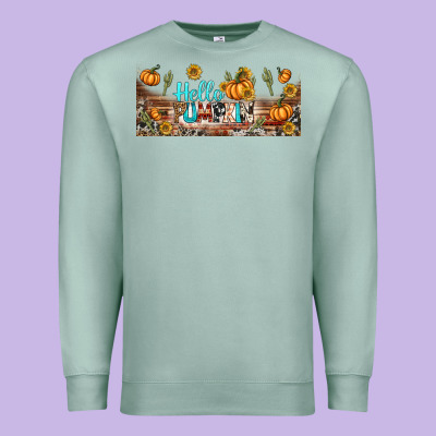 Hello Pumpkin Libbey Glass Premium Sweatshirt Designed By Bundleandbundleshop