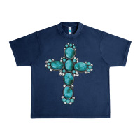 Navy western Gemstone cross Urban Heavy Tee - Artiststas
