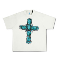 Pistachio western Gemstone cross Urban Heavy Tee - Artiststas