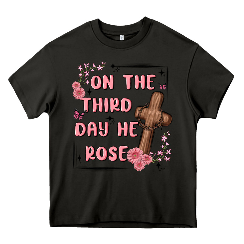 On The Third Day  He Rose Heavy Core Tee by MaliasSmallBusiness | Teevron