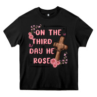 Black on the third day  he rose Heavy Core Tee - MaliasSmallBusiness