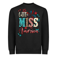 Little Miss America 4th Of July Heavyweight Sweatshirt | Teevron