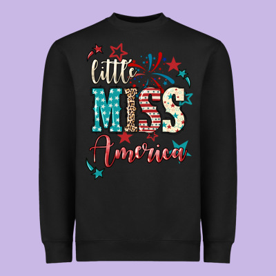 Little Miss America 4th Of July Heavyweight Sweatshirt Designed By Howdyjamesfarm