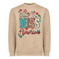 Mushroom Little miss America 4th of july Heavyweight Sweatshirt - HowdyJamesFarm