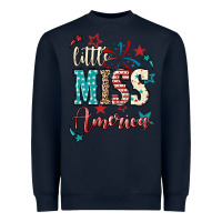 Navy Little miss America 4th of july Heavyweight Sweatshirt - HowdyJamesFarm