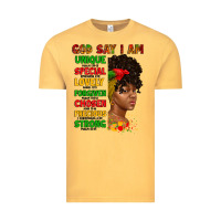 Vintage Mustard god say i am juneteenth afro girl Vintage Tee - Artiststas