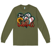 Army Green baseball hearts Long Sleeve Tee - Jasminsmagicworld