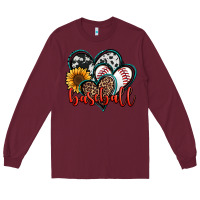 Burgundy baseball hearts Long Sleeve Tee - Jasminsmagicworld