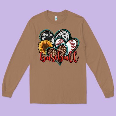 Baseball Hearts Long Sleeve Tee Designed By Jasminsmagicworld