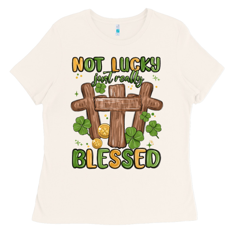 Not Lucky Just Really Blessed Malia Ladies Tee by MaliasSmallBusiness | Teevron