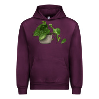 Mauve Wine Philodendron Urban Hoodie - LillyAllenDesigns