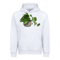 White Philodendron Urban Hoodie - LillyAllenDesigns