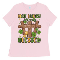 Bubblegum Pink not lucky just really blessed malia Ladies Tee - MaliasSmallBusiness
