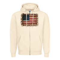 Sandshell America Flag and Leopard Zipper Hoodie - CowCowDesign