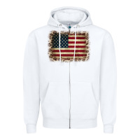 White America Flag and Leopard Zipper Hoodie - CowCowDesign