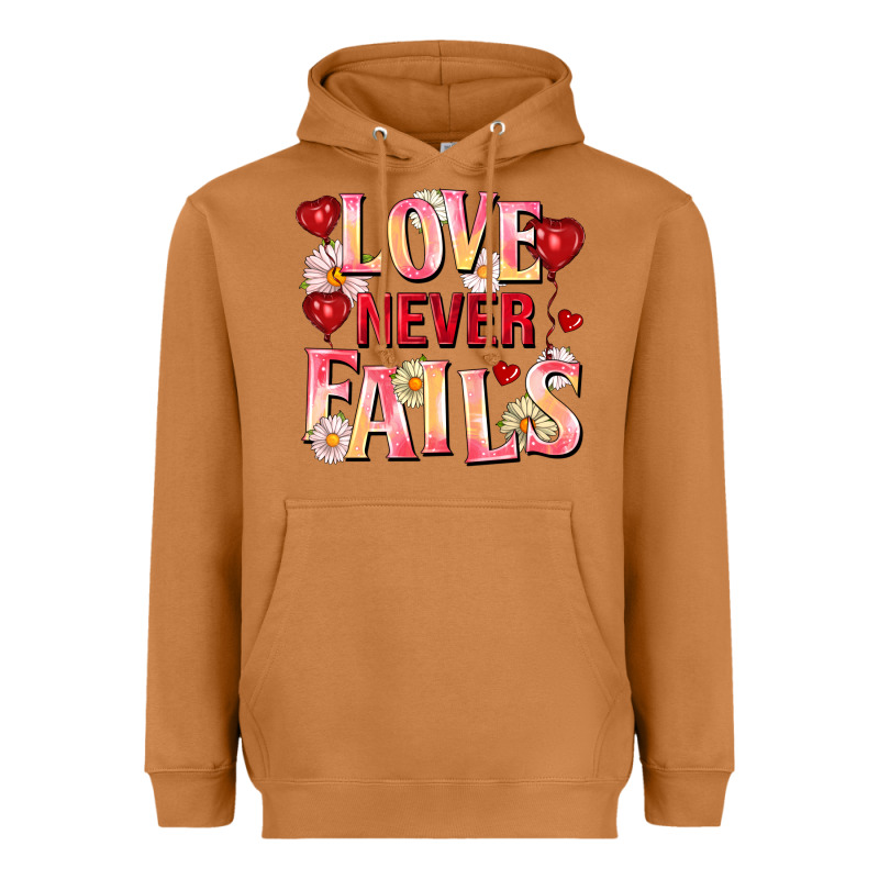 Love Never Fails Heavyweight Hoodie by FaDigitalArtStudio | Teevron
