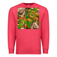 Cardinal St. Patrick's Day Horse With Horseshoes Seamless Premium Sweatshirt - FaDigitalArtStudio