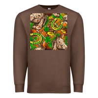 Chestnut St. Patrick's Day Horse With Horseshoes Seamless Premium Sweatshirt - FaDigitalArtStudio