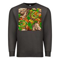 Smoke St. Patrick's Day Horse With Horseshoes Seamless Premium Sweatshirt - FaDigitalArtStudio