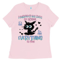Bubblegum Pink i survived 100 days of school cat Ladies Tee - MaliasSmallBusiness