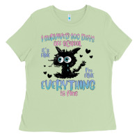 Matcha i survived 100 days of school cat Ladies Tee - MaliasSmallBusiness