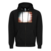Black American Flag Bleach Effect Zipper Hoodie - CowCowDesign