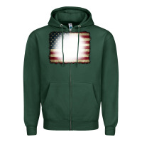 Sports Green American Flag Bleach Effect Zipper Hoodie - CowCowDesign