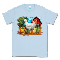 Dusty Blue Fall Chicken Classic Tee - LillyAllenDesigns