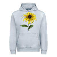 Heather Grey Black Eyed Susan Flower Illustrations Urban Hoodie - LillyAllenDesigns