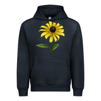 Navy Black Eyed Susan Flower Illustrations Urban Hoodie - LillyAllenDesigns