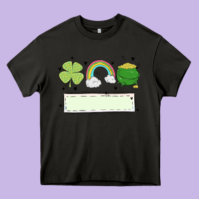 St Patrick's Trio Name Patch Heavy Core Tee Designed By Maliassmallbusiness