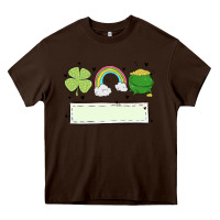 Chocolate Brown st patrick's trio name patch Heavy Core Tee - MaliasSmallBusiness