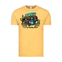 Vintage Mustard camping is my happy place2 Vintage Tee - JahusDesignShop