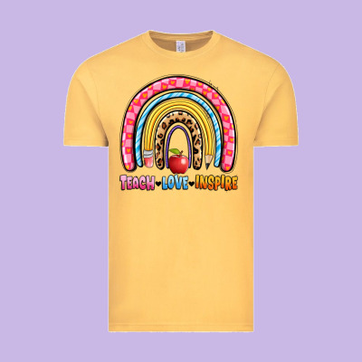 Teach Love Inspire Rainbow Vintage Tee Designed By Artiststas