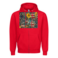 Red America Flag Leopard Gemstone Sunflower Zipper Hoodie - CowCowDesign