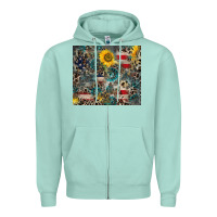 Seafoam America Flag Leopard Gemstone Sunflower Zipper Hoodie - CowCowDesign