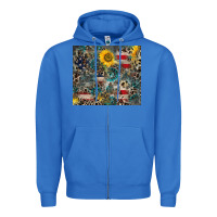 True Royal America Flag Leopard Gemstone Sunflower Zipper Hoodie - CowCowDesign