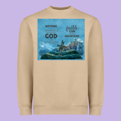 Nothing Is Impossible With Cross Heavyweight Sweatshirt Designed By Tumblerdesignbyshophia