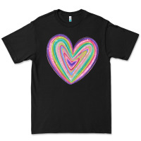 Black valentine's day colorful heart Premium Tee - MaliasSmallBusiness