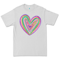 Dove Grey valentine's day colorful heart Premium Tee - MaliasSmallBusiness