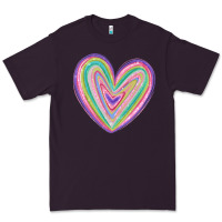 Plum valentine's day colorful heart Premium Tee - MaliasSmallBusiness