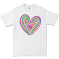 White valentine's day colorful heart Premium Tee - MaliasSmallBusiness