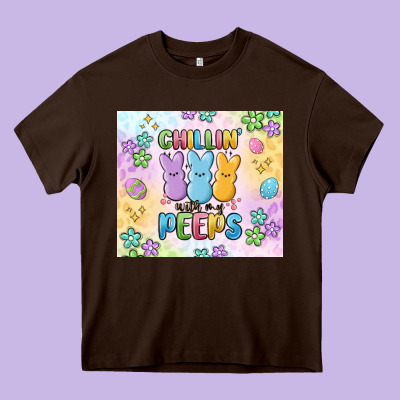 Chillin' With My Peeps Heavy Core Tee Designed By Maliassmallbusiness