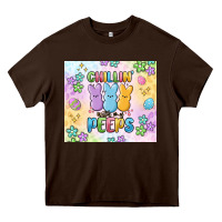 Chocolate Brown chillin' with my peeps Heavy Core Tee - MaliasSmallBusiness