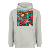 Moon Dust baseball helmet and glove with serape seamless pattern Heavyweight Hoodie - BundleAndBundleShop