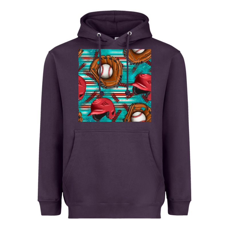 Baseball Helmet And Glove With Serape Seamless Pattern Heavyweight Hoodie by BundleAndBundleShop | Teevron