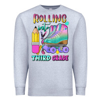Heather Grey rolling into third grade Premium Sweatshirt - BundleAndBundleShop