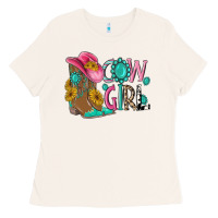 Bone cow girl western boots Ladies Tee - MaliasSmallBusiness